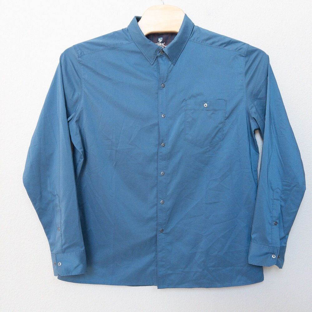 Kuhl Men's Button-Down Shirt in Teal Blue